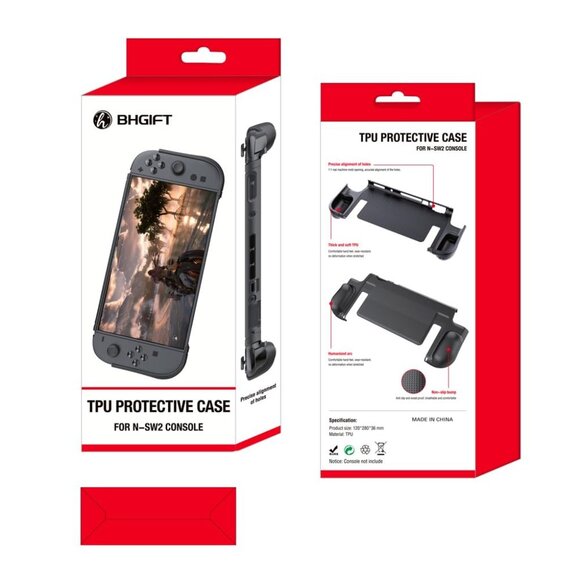 Switch 2 Grip Case (2025) Dockable, Slim Console Hard Cover Gamepad-Style - Picture 9 of 10